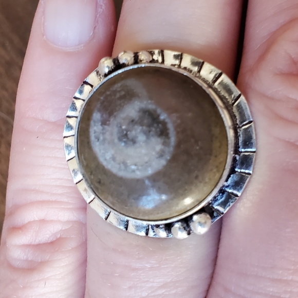 New Ammonite Fossil 925 Silver Ring. - Picture 10 of 12